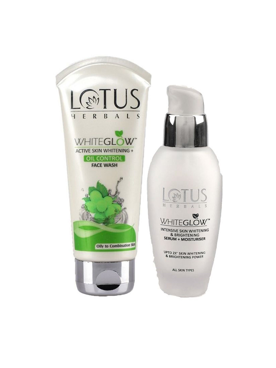 Lotus Herbals Set Of 2 Whiteglow Oil Control Face Wash 100 g & Intensive Serum 30 ml
