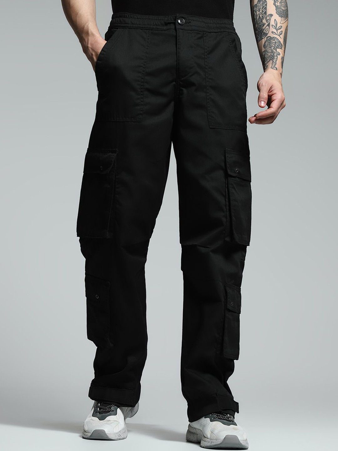 Jack & Jones Men Mid-Rise Flared Cargos