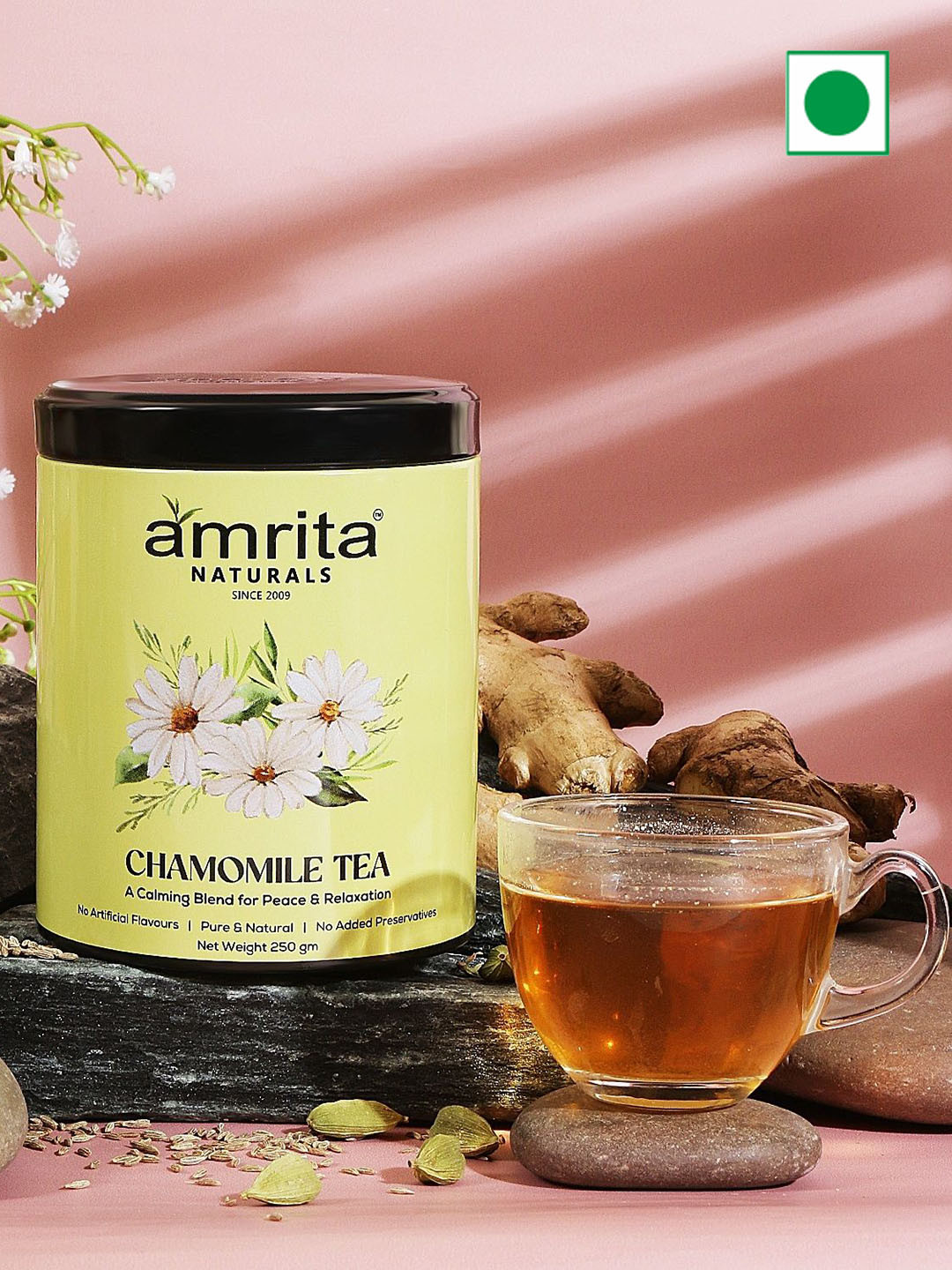 Amrita Naturals 100% Natural Camomile Herbal Tea- 250 g