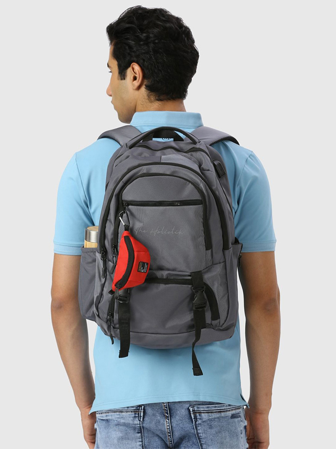 THE HOLISTIK Men USB Charging Port Backpack with USB Charging Port