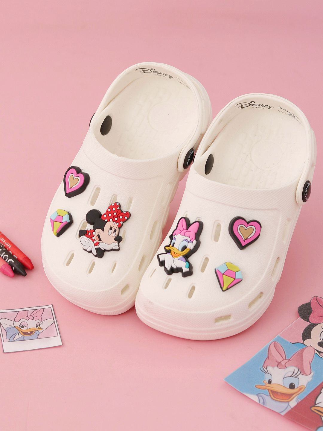 Yellow Bee Girls Disney Minnie Mouse, Daisy Duck Self Design Clogs