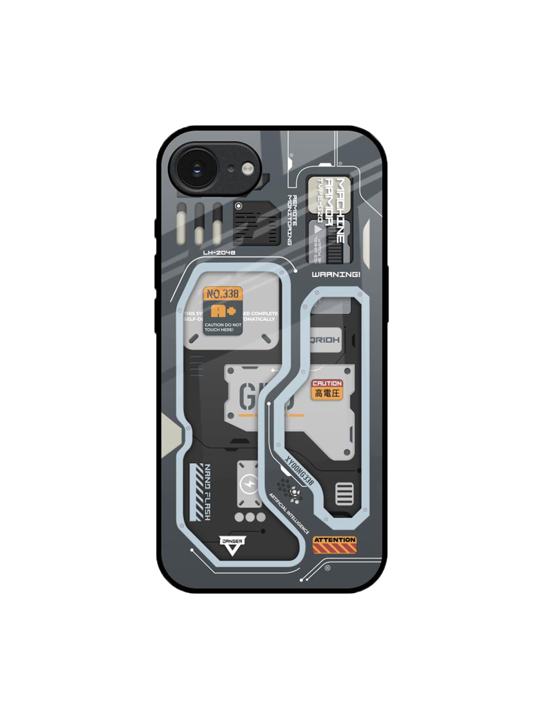 QRIOH Retro Futuristic Apple iPhone 16e Impact Resistant Back Case