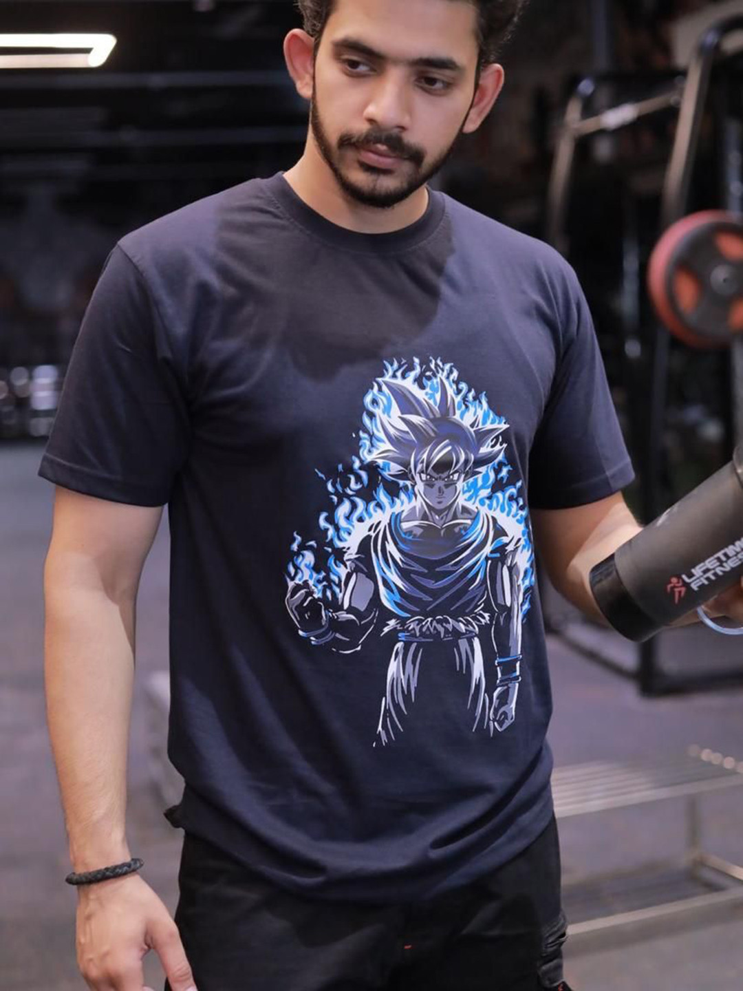 THREADWOLF Men Dragon Ball Z Graphic Printed Round Neck Cotton T-shirt