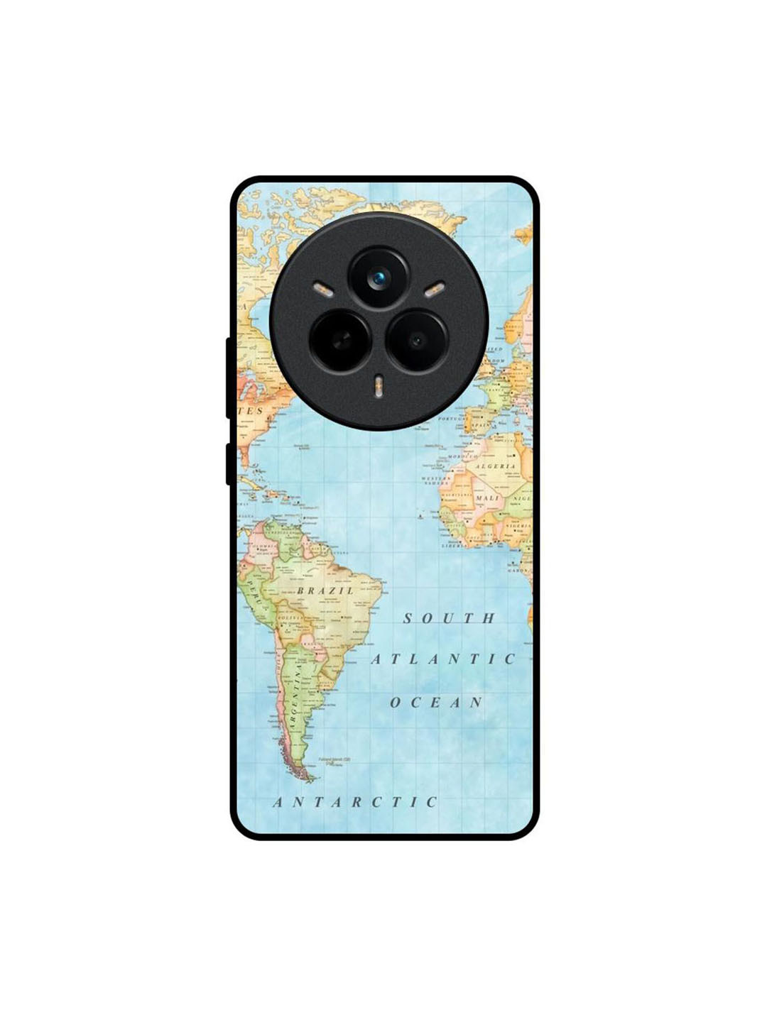 QRIOH Travel Map Realme 14 Pro 5G Impact Resistant Back Case