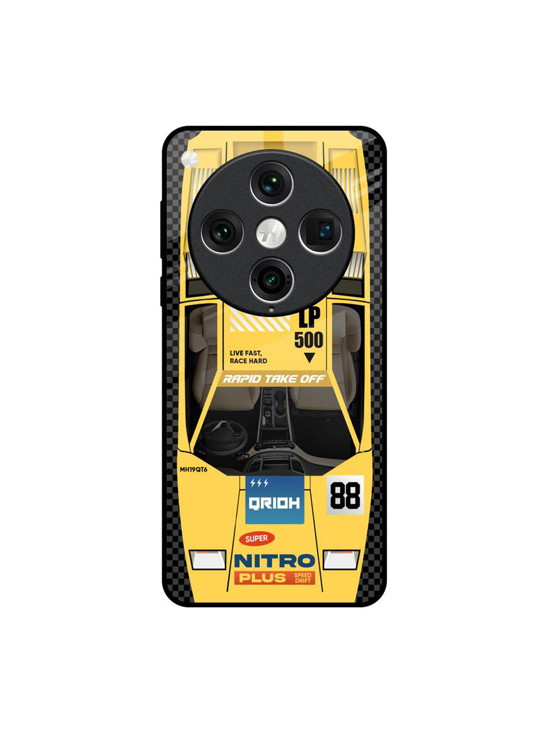 QRIOH Yellow Racing Car Oppo Find X8 Pro Impact Resistant Back Case