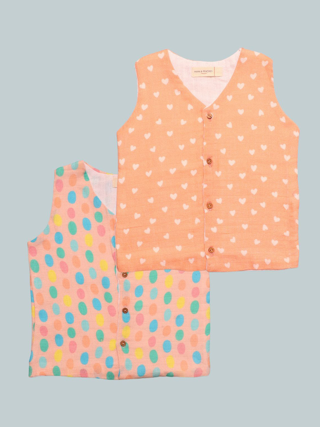 MAMA AND PEACHES Infants Pack Of 2 Printed Pure Cotton Jhablas