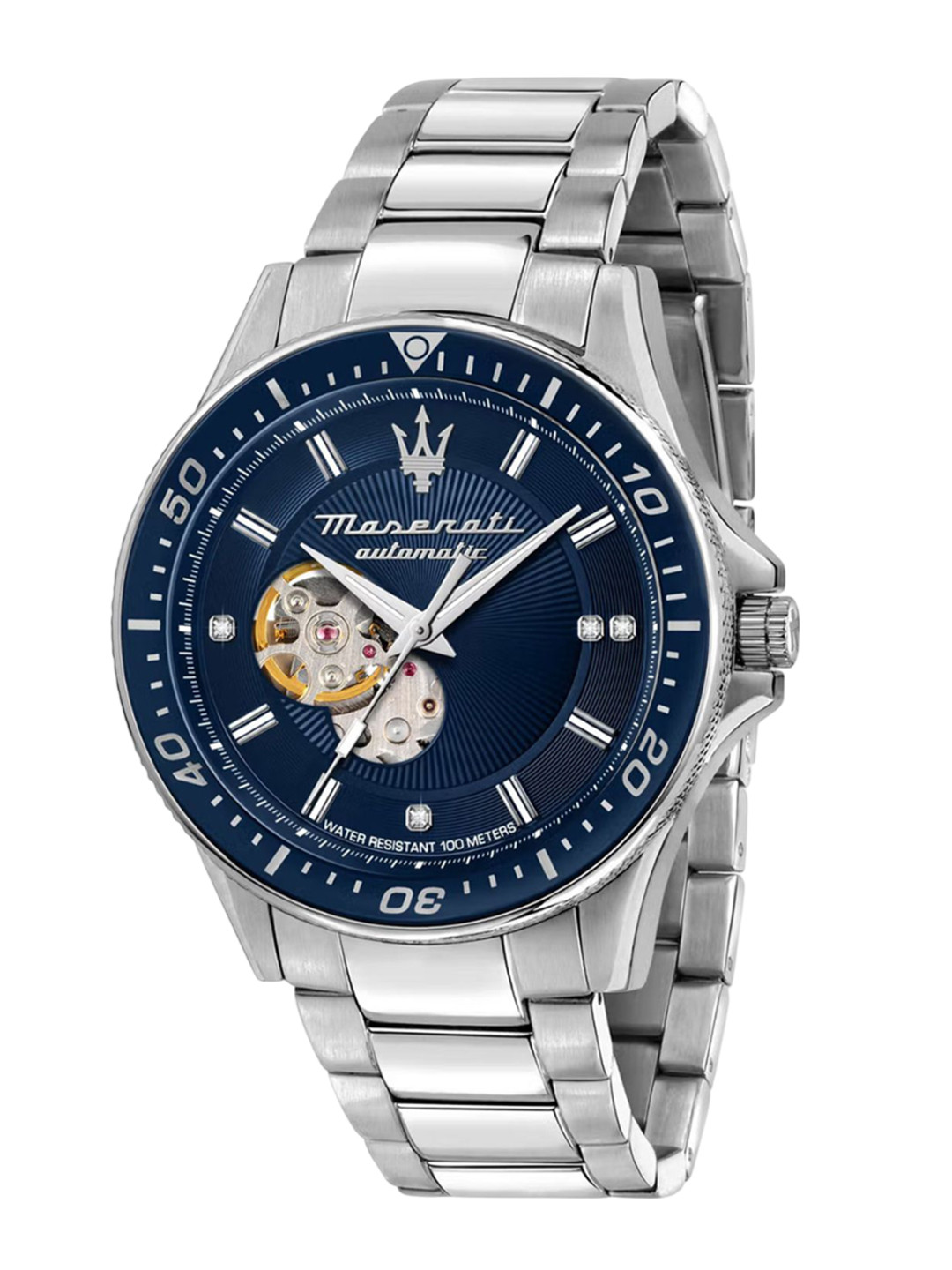 Maserati Men Dial & Stainless Steel Straps Analogue Automatic Motion Powered Watch