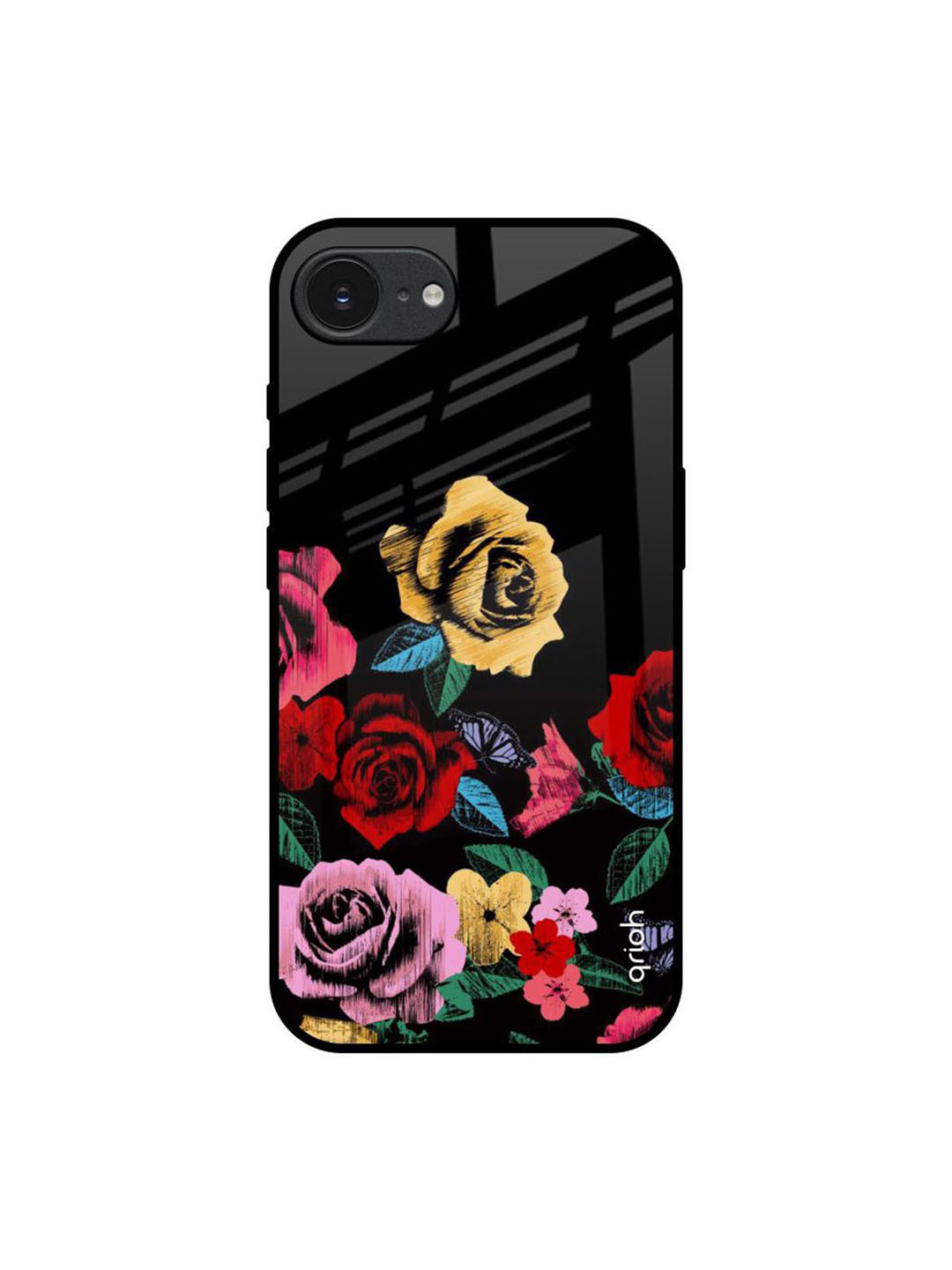 QRIOH Floral Decorative Apple iPhone 16e Impact Resistant Back Case