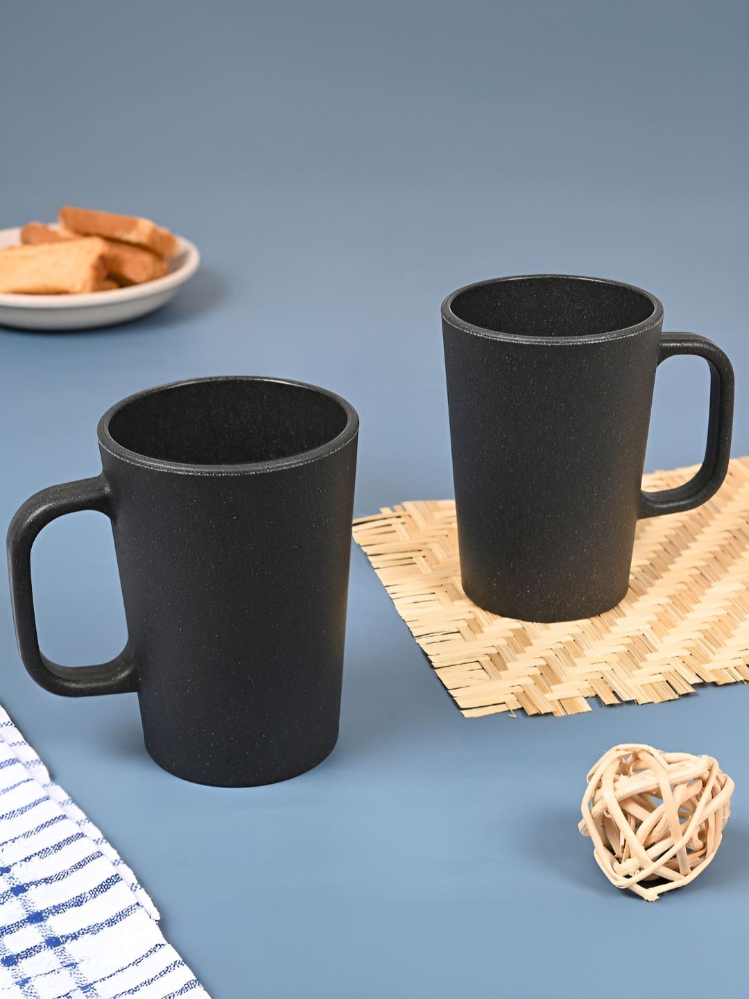 eha Charcoal Bamboo Dishwasher Safe 2 Piece Mugs-300ml