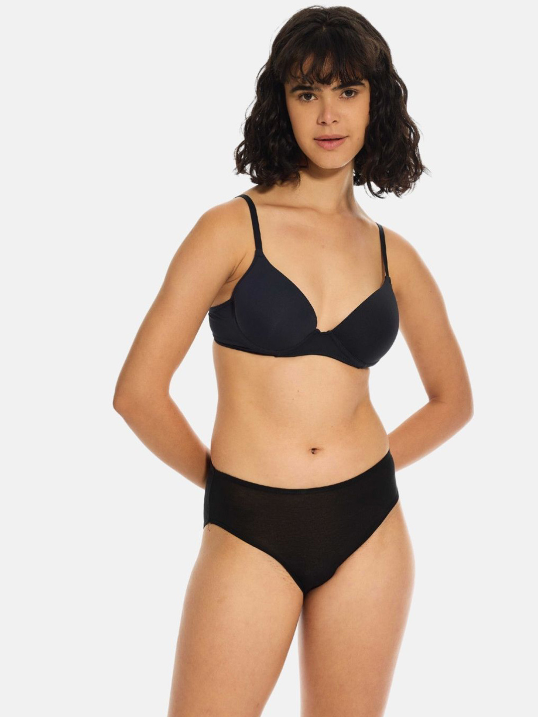 Butt-Chique Stretch Tencel Hipster Panty Brief Full Back Coverage, Mid-Rise Brief