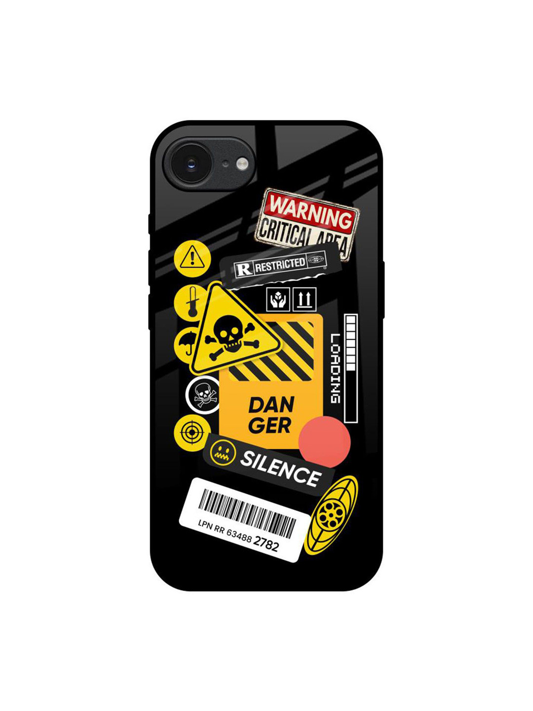 QRIOH Danger Signs Apple iPhone 16e Impact Resistant Back Case