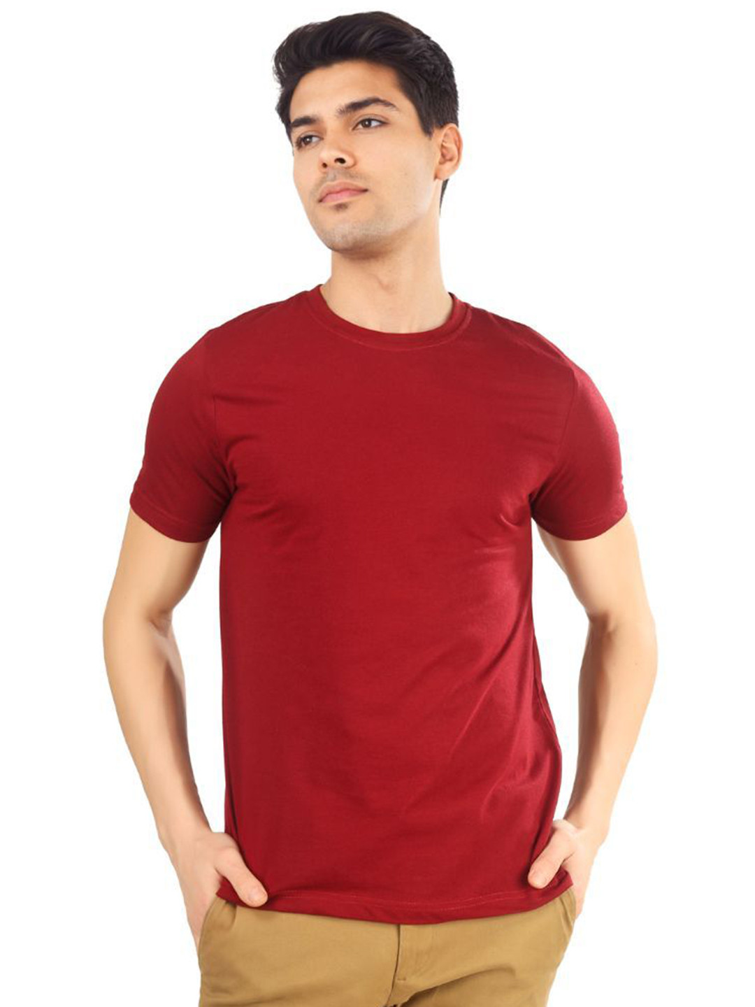 PULP Men Solid Round Neck Cotton T-shirt