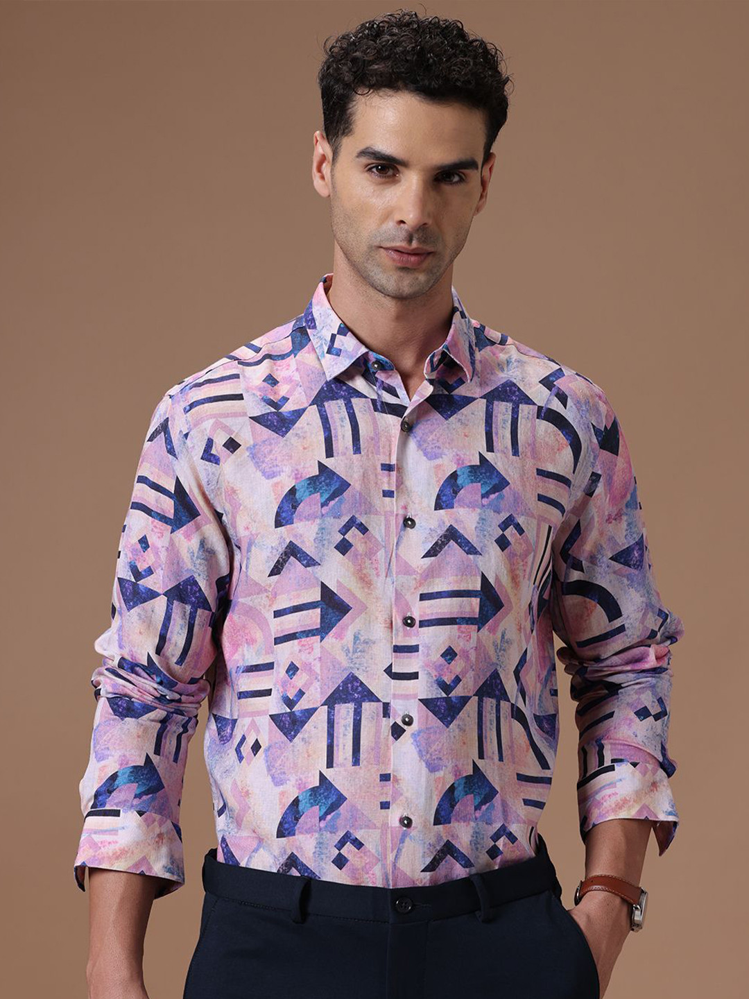 The Collection Men's Geometric Print Casual Shirt