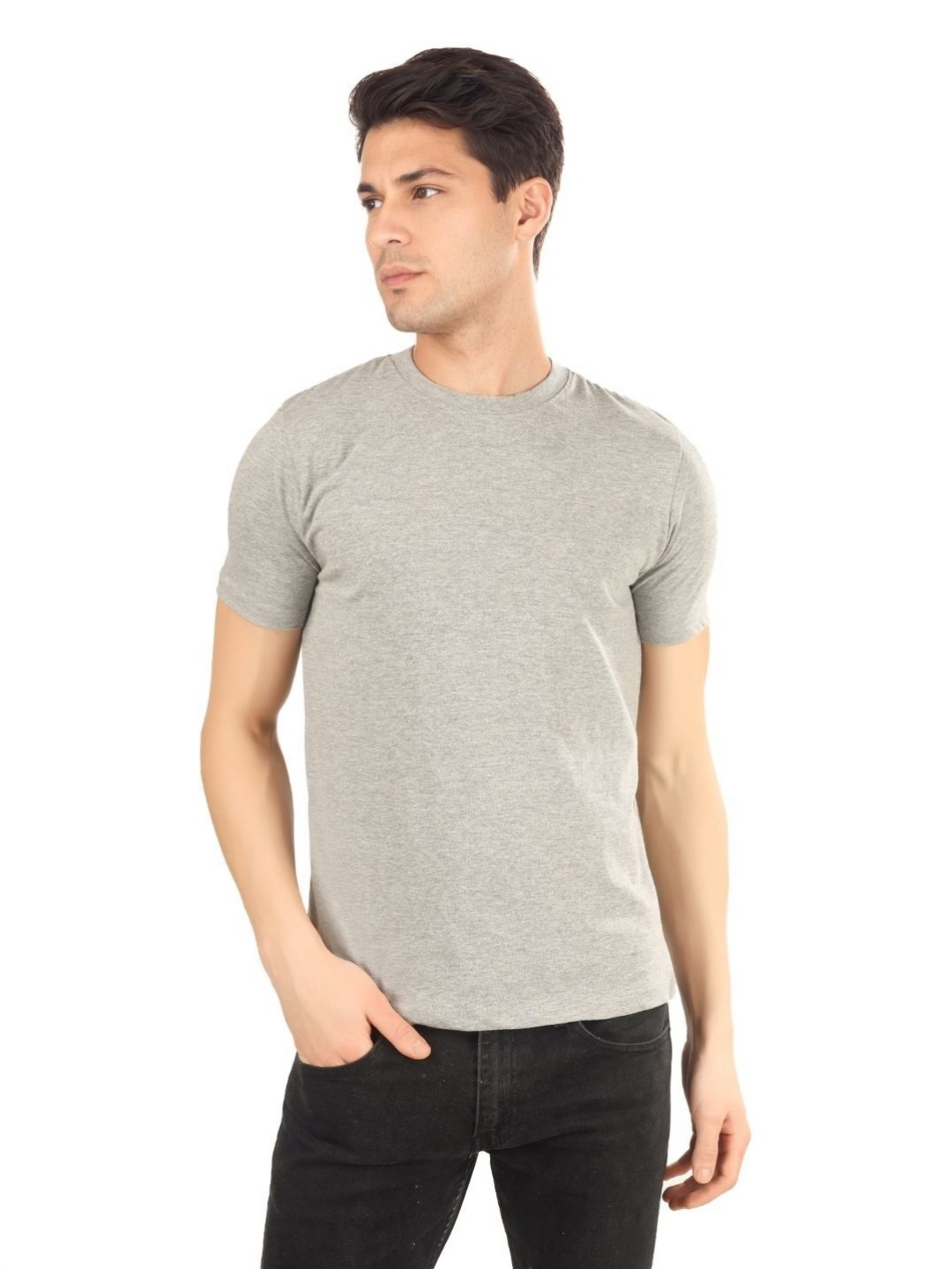 PULP Men Solid Round Neck Cotton T-shirt