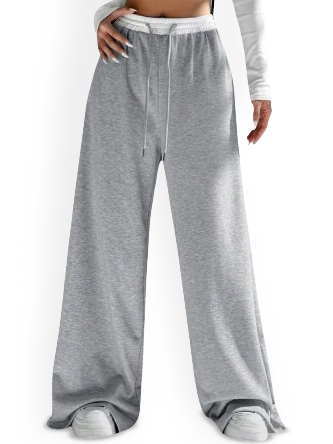 MS BOTTOM Women Mid Rise Loose Fit  Wide Leg Trousers