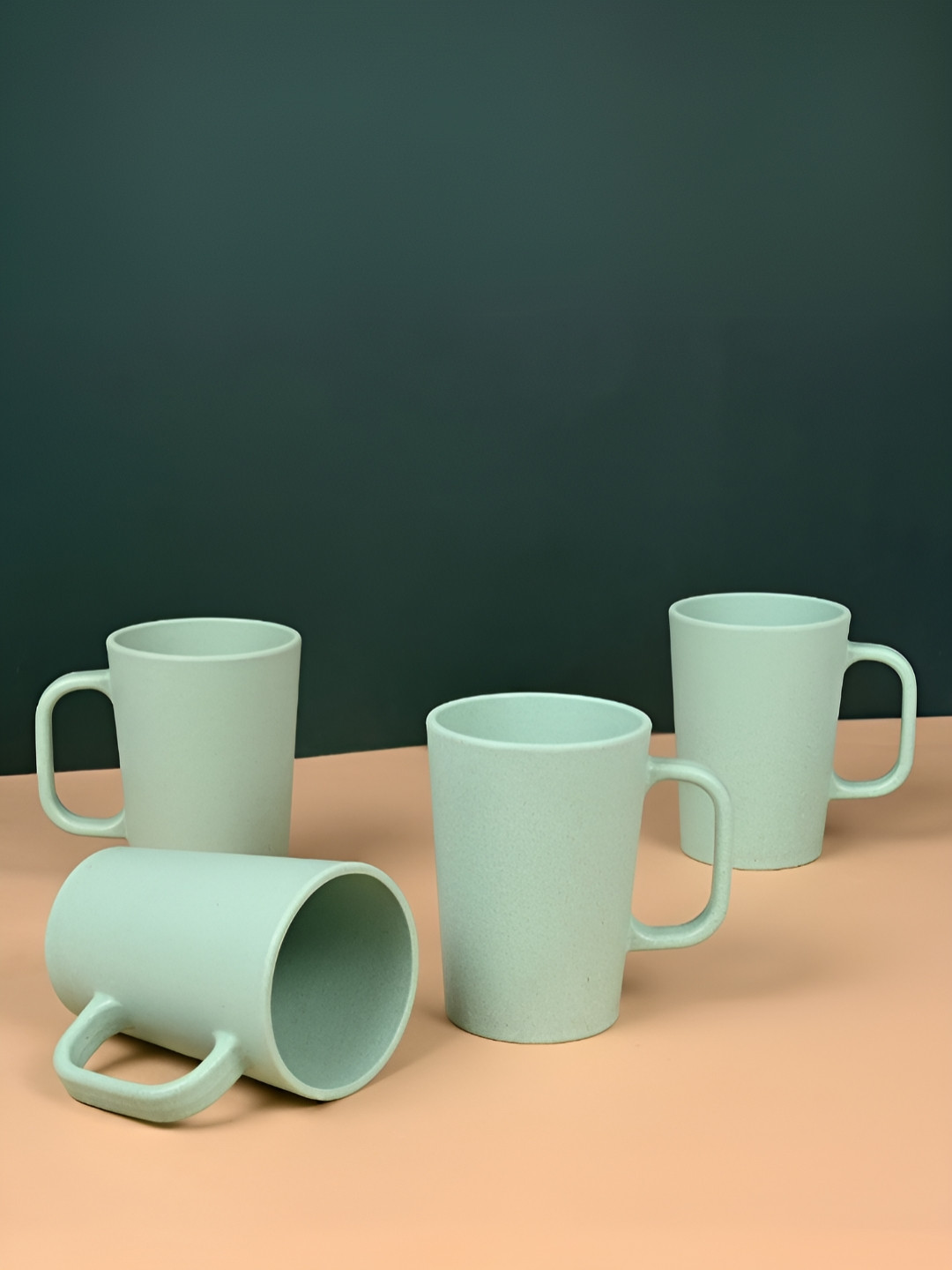 eha Pet Lover Green Biocomposite Handmade 4 Piece Mugs-400ml