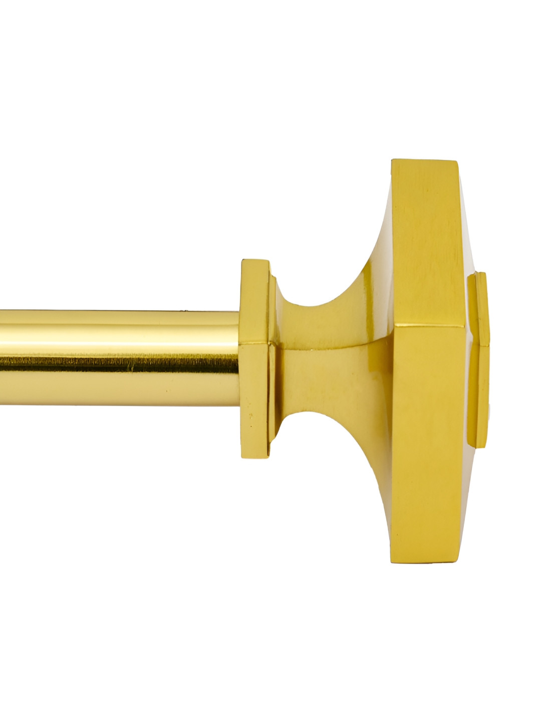 Deco Window Yellow Glossy Finish Adjustable Iron Curtain Rod With Brackets