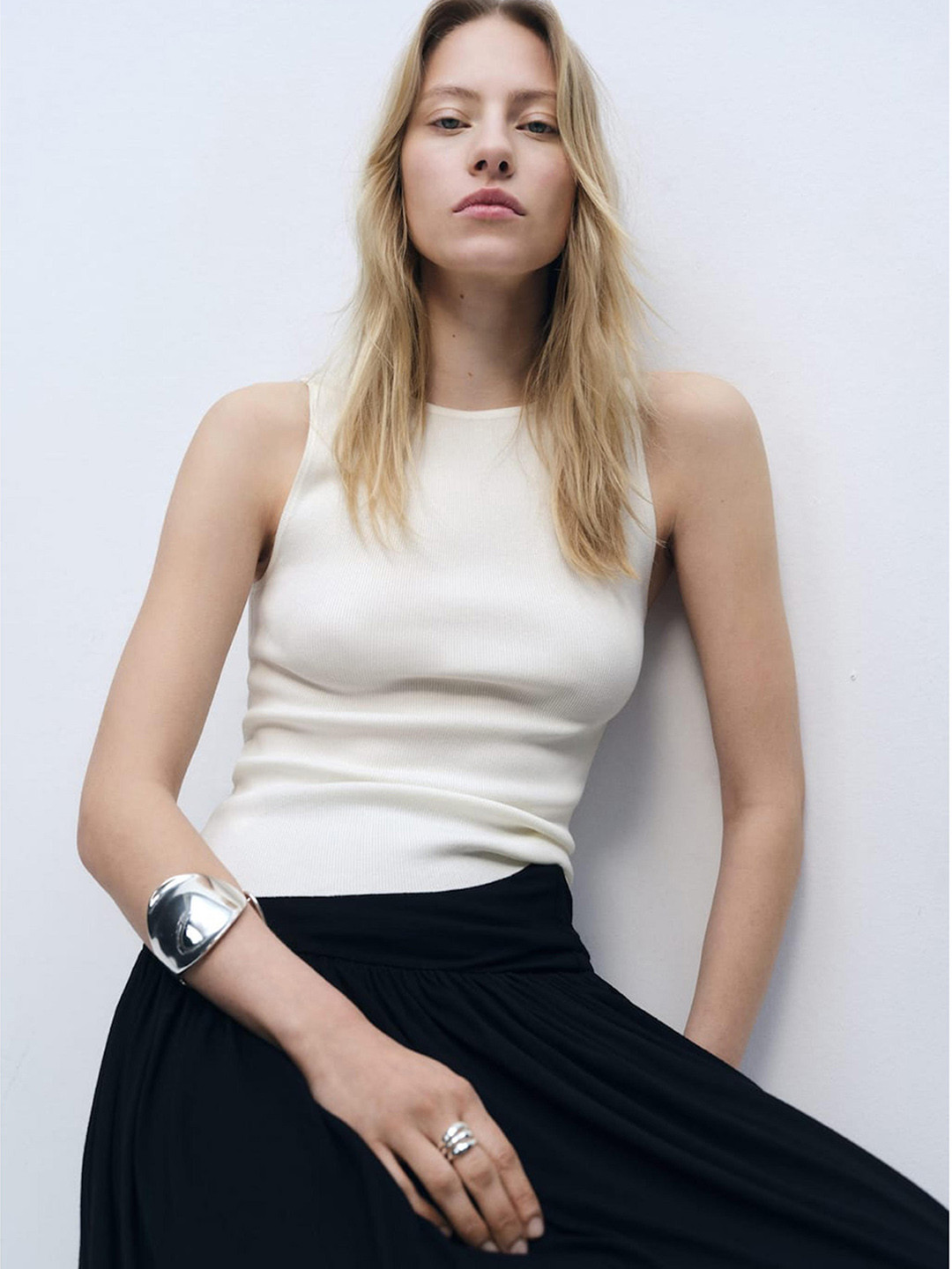 MANGO Knitted Fitted Top