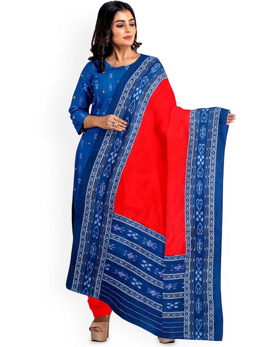 KALPRA FASHION Embroidered Pure Cotton Unstitched Dress Material