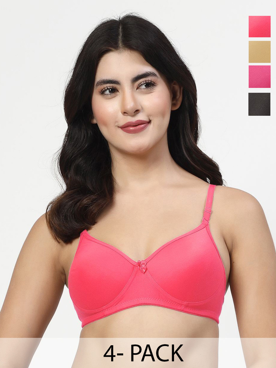 LILY Women Pack Of4 Full Coverage Padded Bra