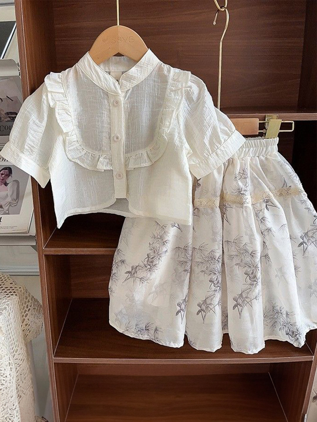 StyleCast x Revolte Girls Mandarin Collar Shirt With Skirt