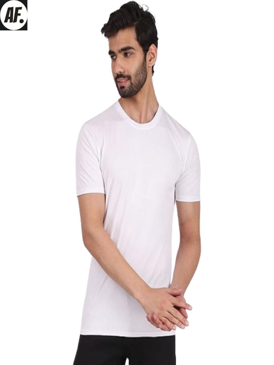 ATTITUDE START OF FASHION Men Solid Round Neck Cotton T-shirt