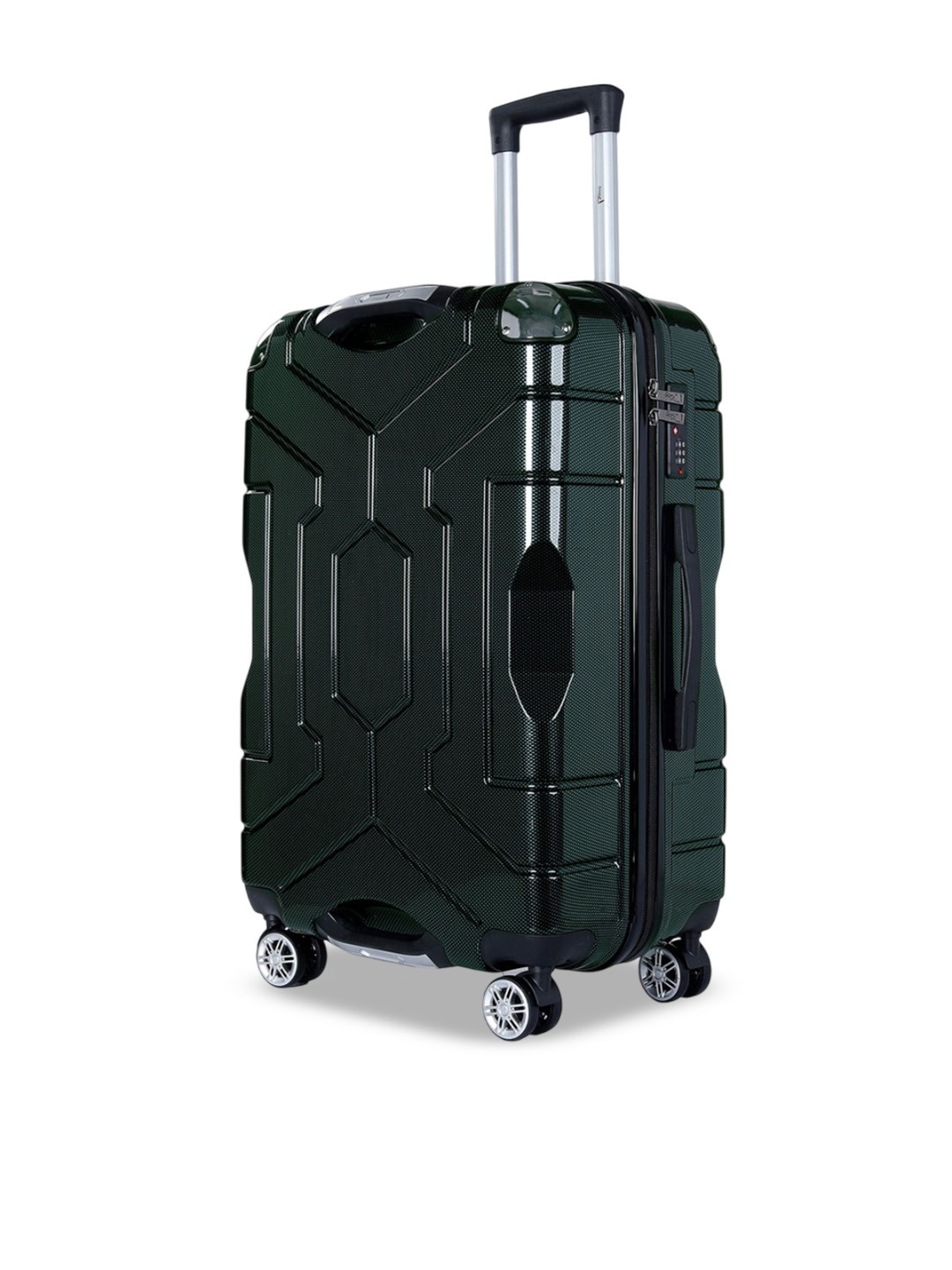 Story@home Polycarbonate Dark Green 8 Wheel Hard Small Cabin Trolley Suitcase 55 Cm