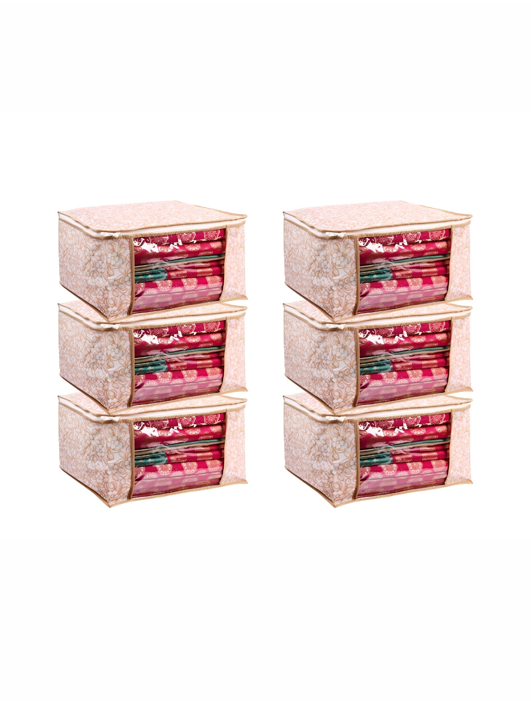 Panchhi Store Pack of 6 Beige Clothes Cover with Zipper