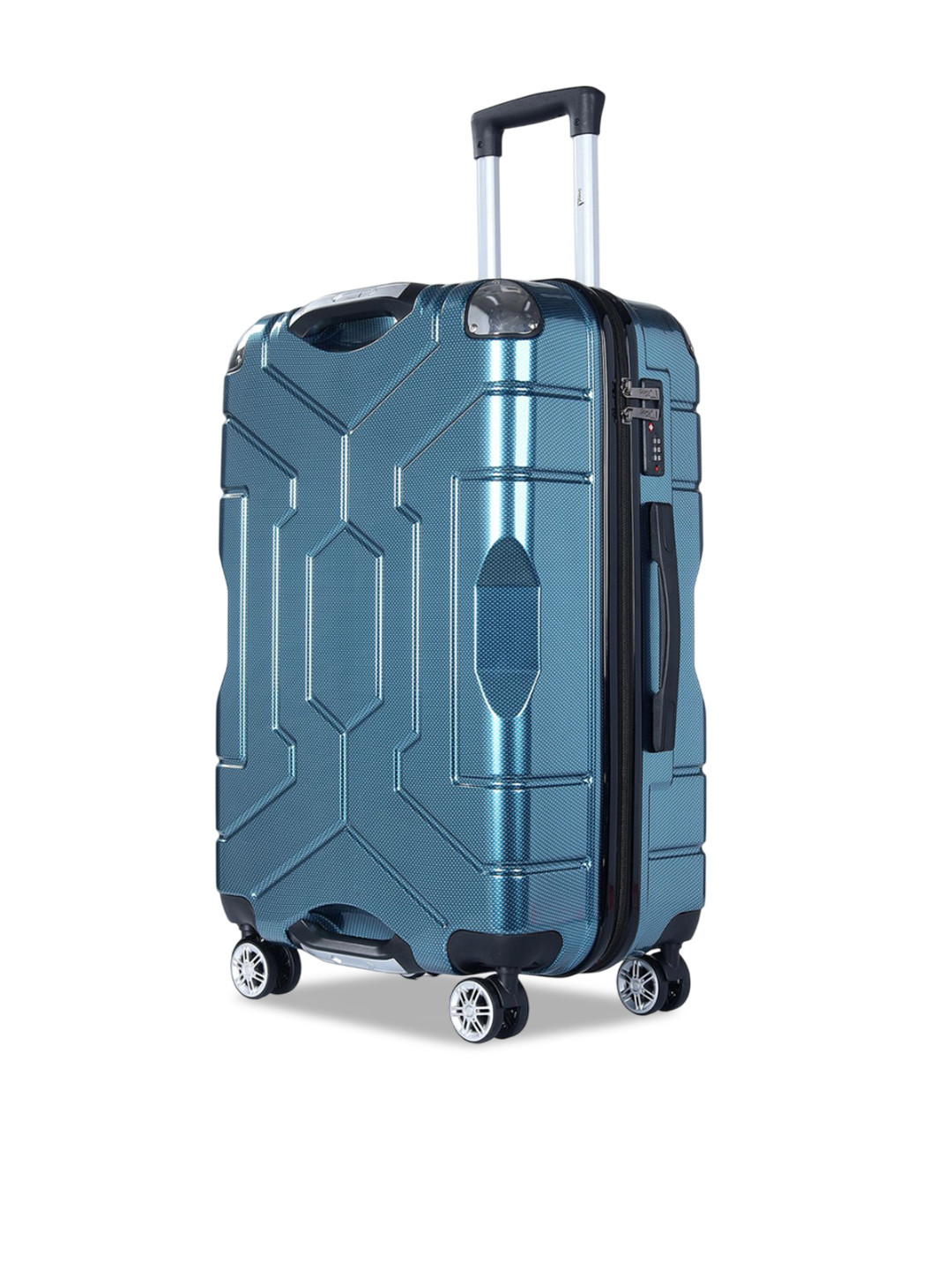 Story@home Unisex Polycarbonate Cyan Blue 8 Wheel Hard Small Cabin Trolley Suitcase 55 Cm