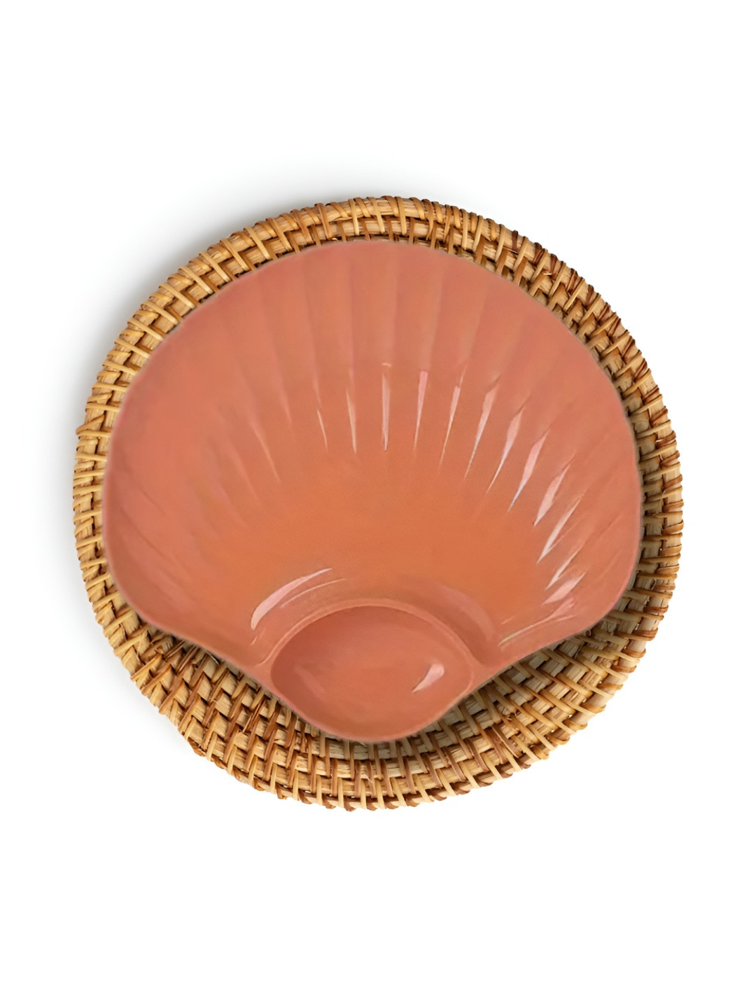 YELONA Orange Bamboo Dishwasher and Microwave Safe Plate