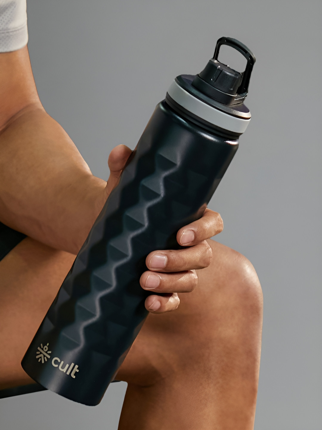 CULT Black Brand Logo Stainless Steel BPA Free Flask - 1L