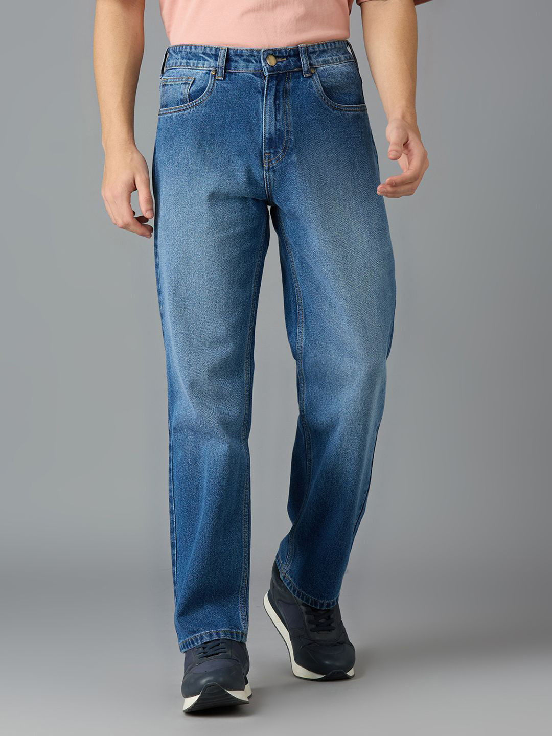 HangerLoop Men Straight Fit Light Fade Cotton Jeans