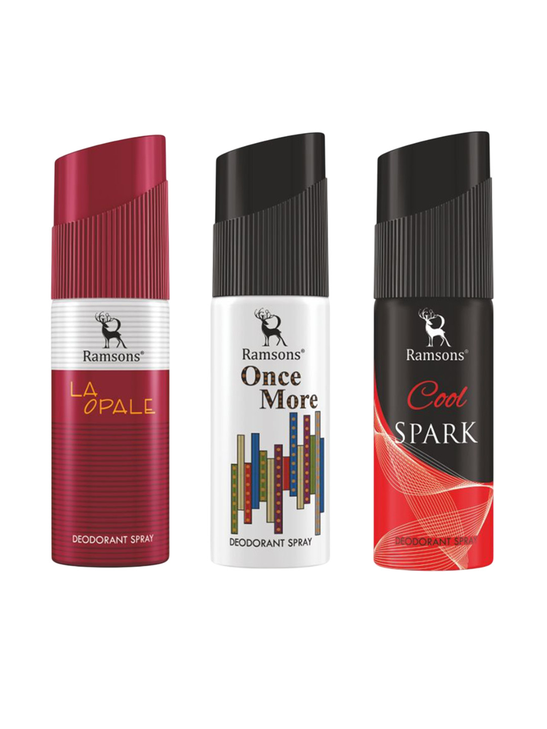 Ramsons Men Set Of 3 Once More, La Opale & Cool Spark Deodorant Spray - 40 ml Each