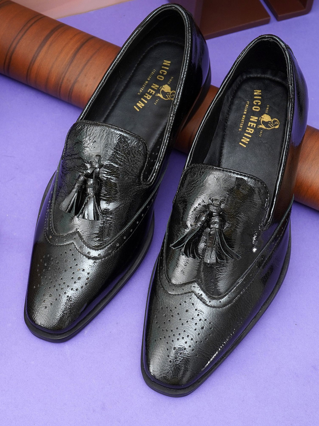 NICO NERINI Men Round Neck Formal Brogues