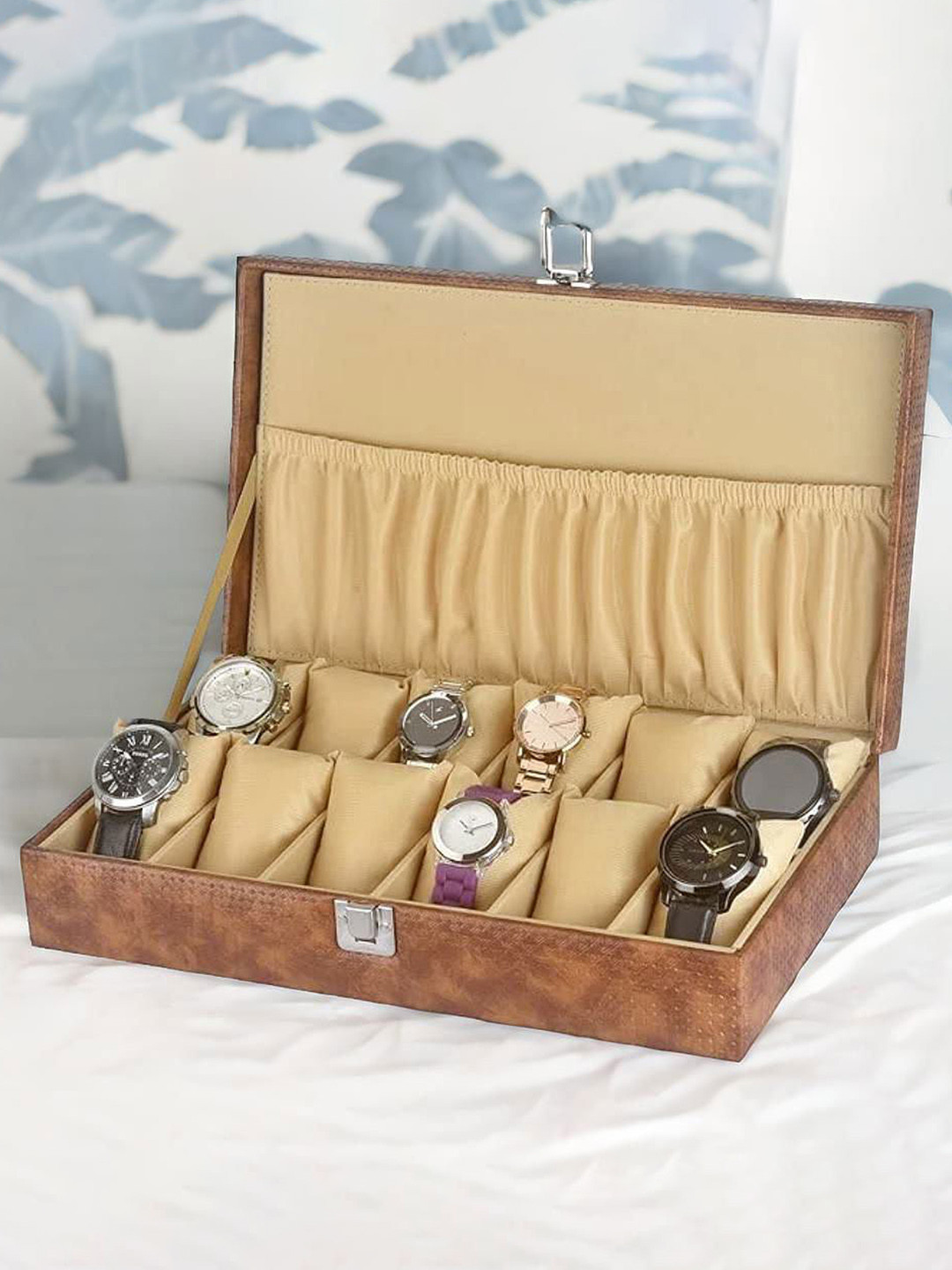 ZENWOOD Tan Brown 12 Slots Watch Organiser