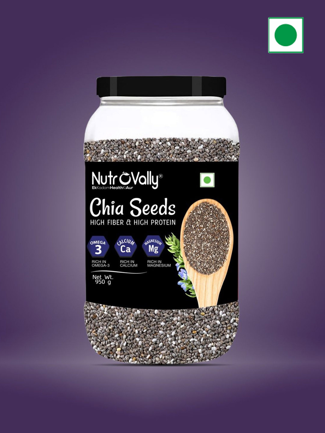 NutroVally Diet Food Raw Chia Seeds - 2Kg