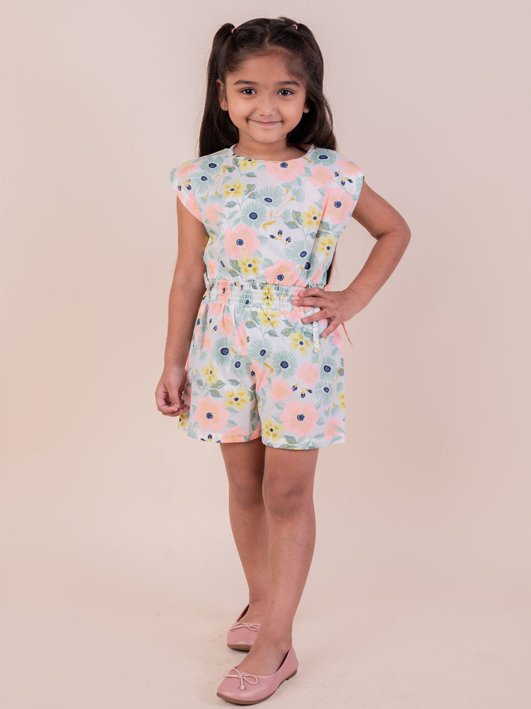 SNUGGLY MONKEY Girls Printed Cotton Jumpsuit