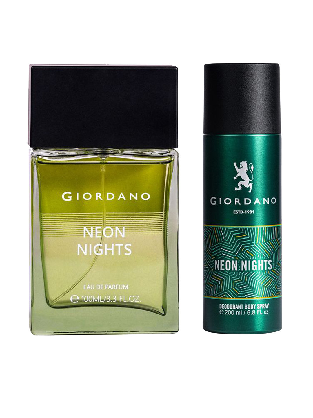 GIORDANO Men Set Of 2 Neon Nights Deodorant - 200 ml & Eau De Parfum - 100 ml