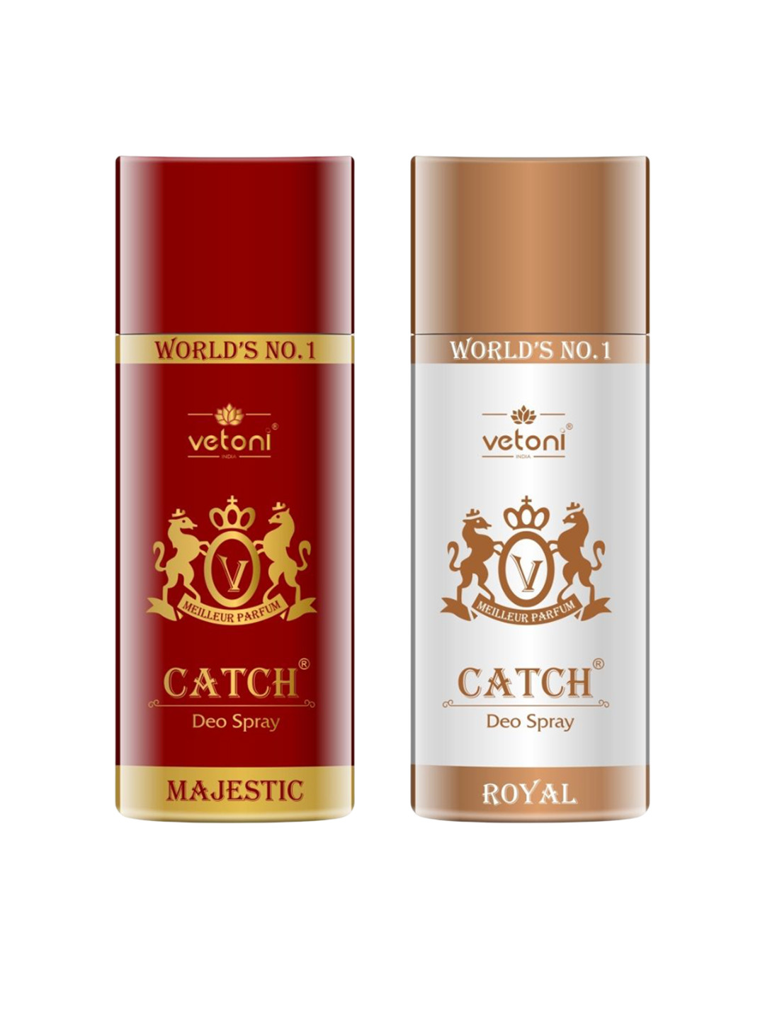 VETONI Set Of 2 Catch Royal & Majestic Deodorant Sprays - 165ml Each