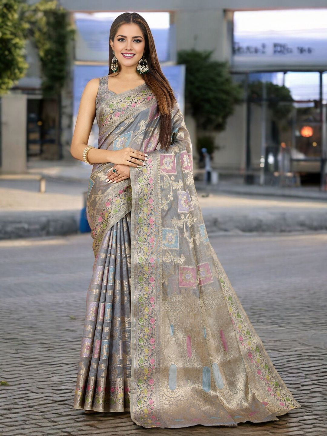 Mitera Woven Design Zari Banarasi Saree