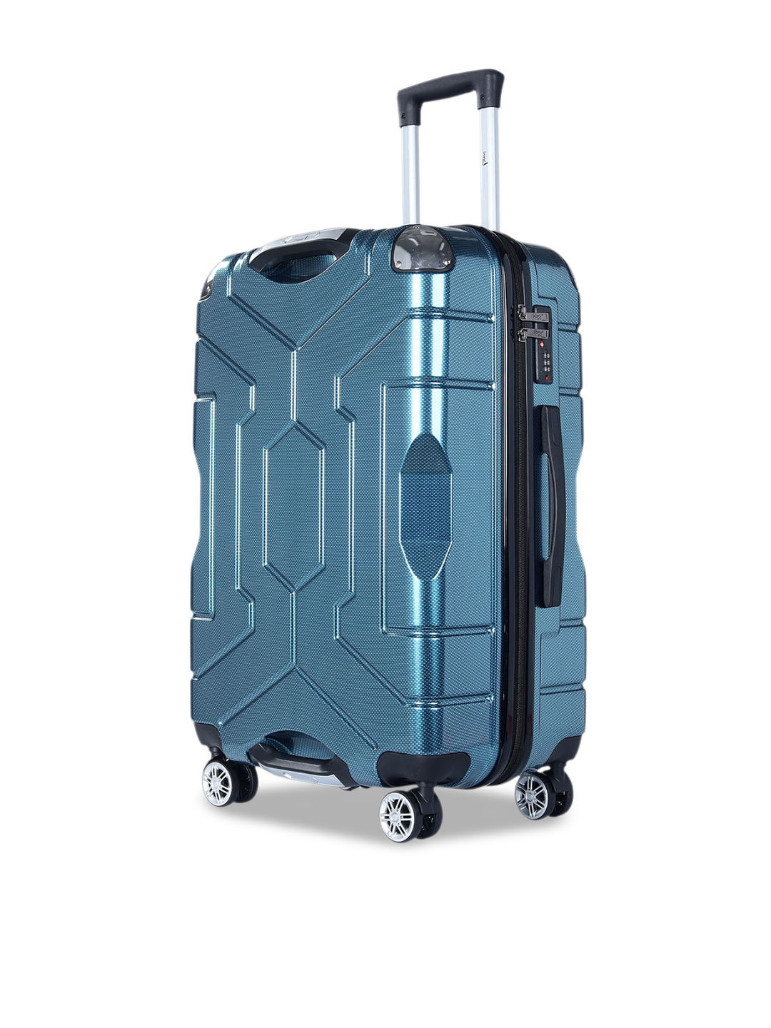 Story@home Polycarbonate Cyan Blue 8 Wheel Hard Medium Trolley Suitcase 65 Cm