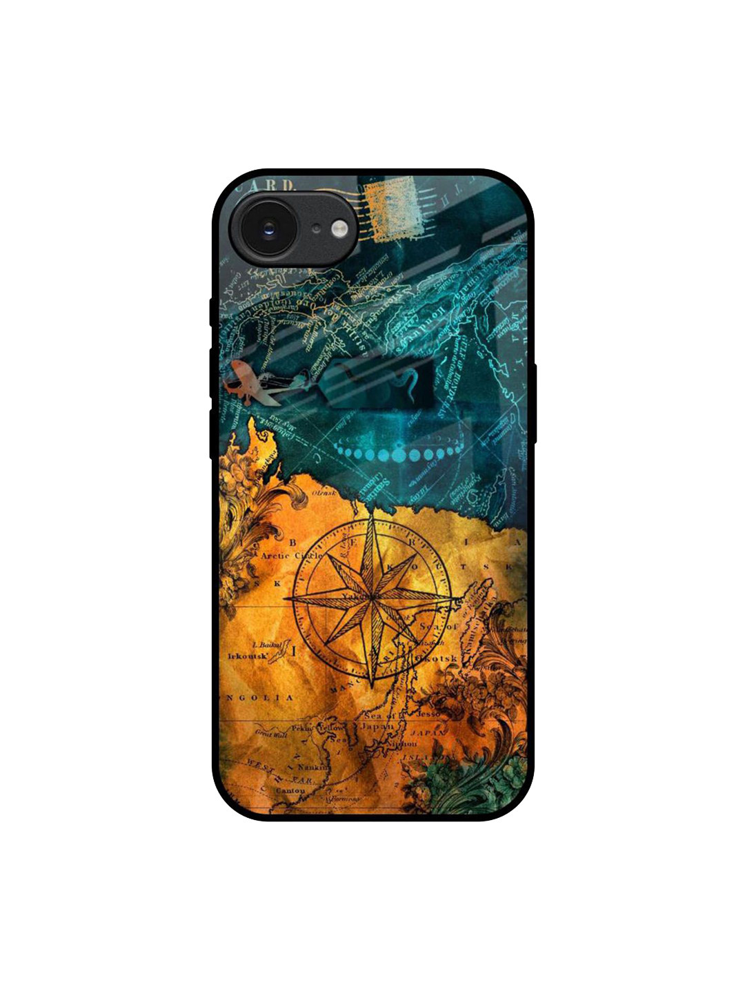 QRIOH Architecture Map Apple iPhone 16e Impact Resistant Back Case