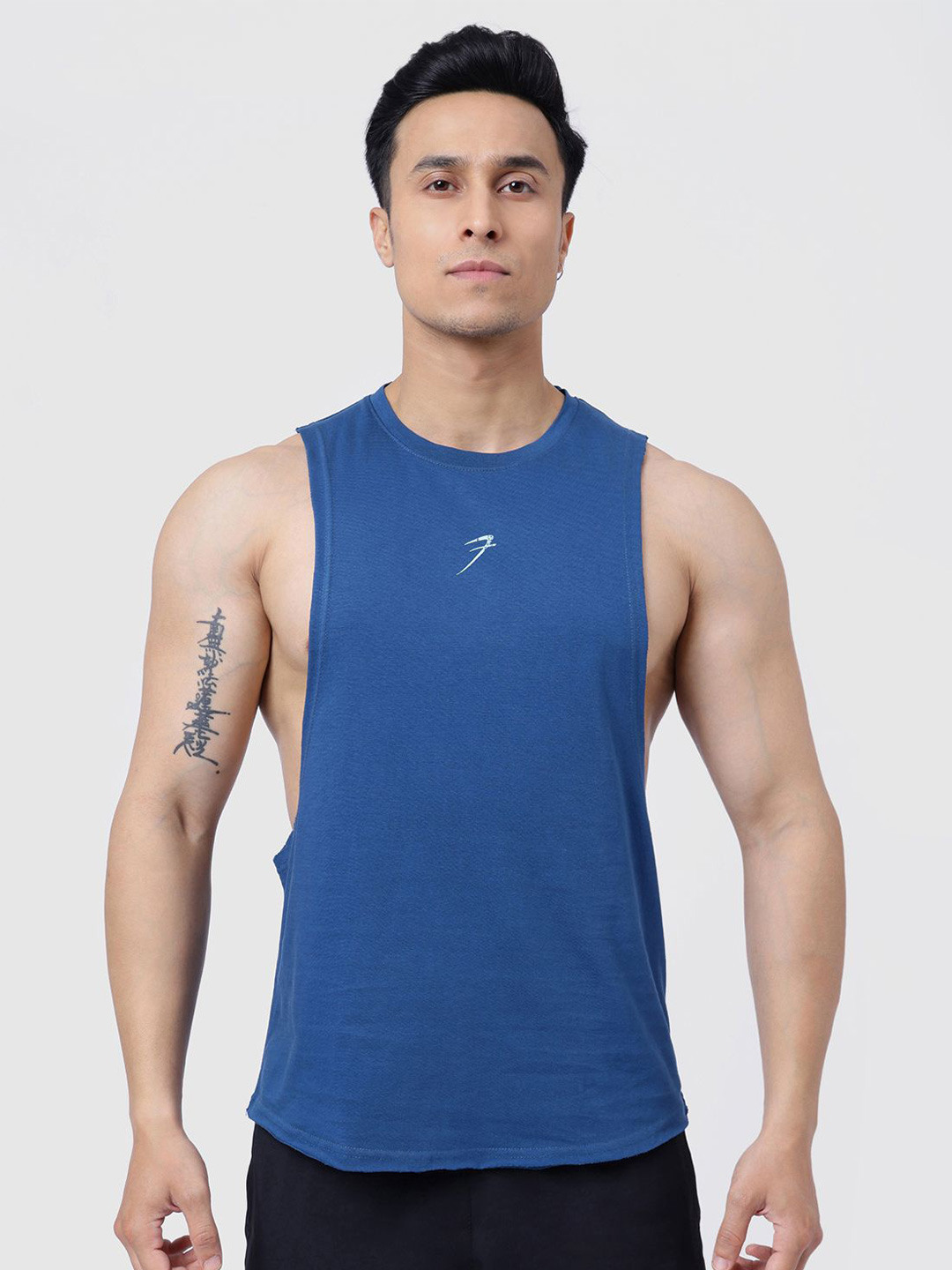 Fuaark Drift Deeparm Gym & Workout Pure Cotton Tank/Vest For Men's
