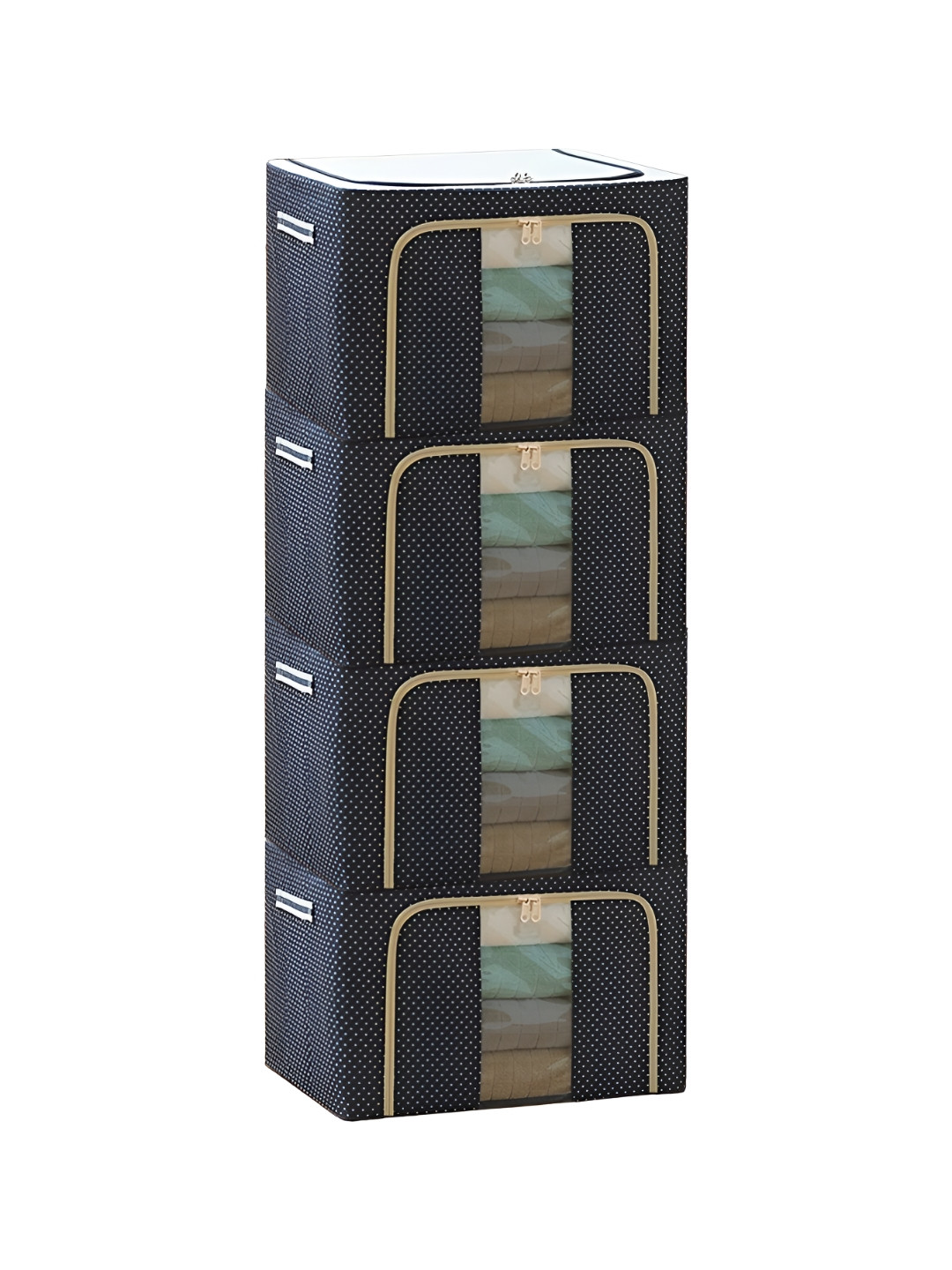 Panchhi Store Pack of 4 Blue 66 Liter Clothes Organizer Bag for Wardrobe