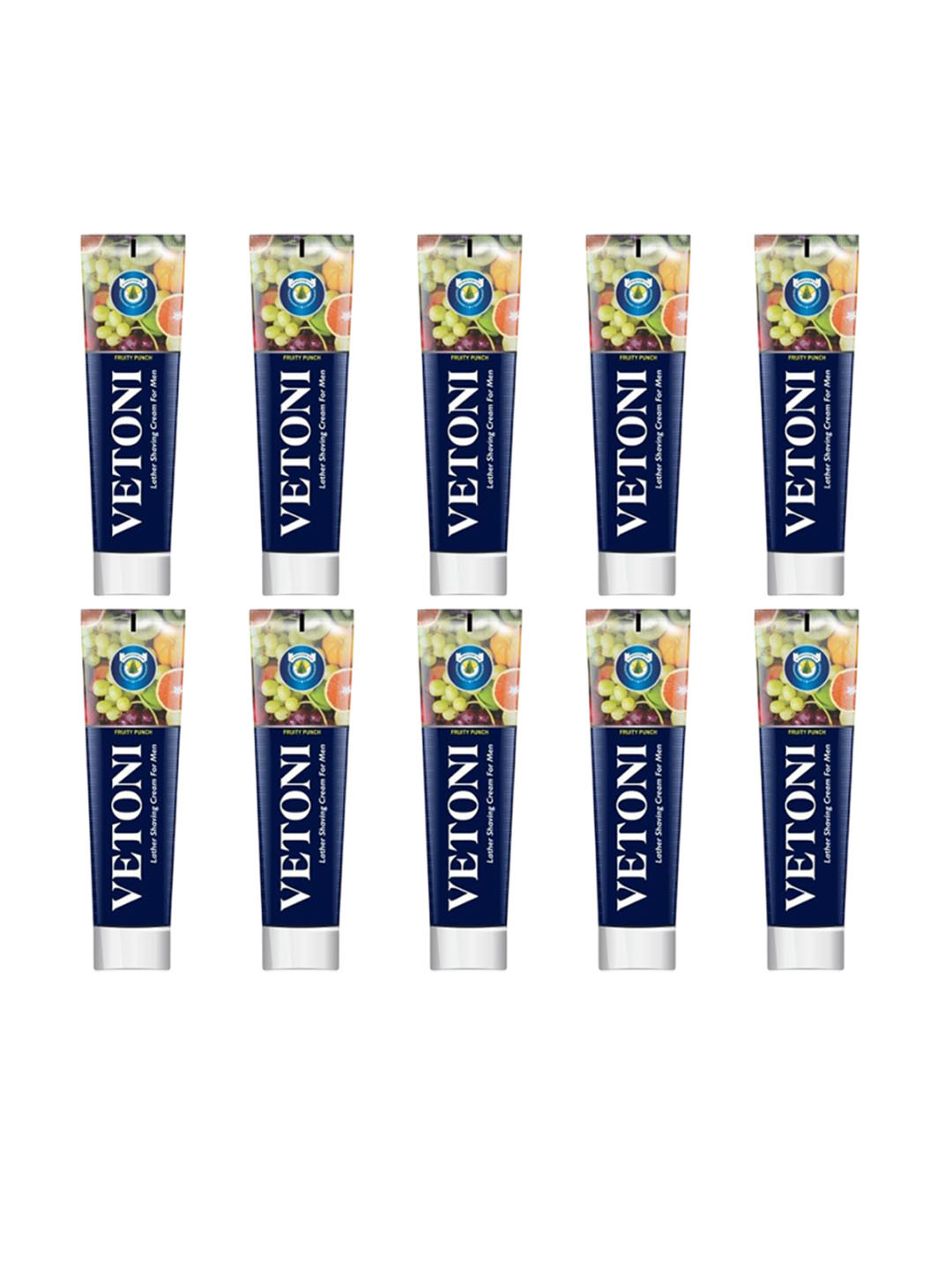 VETONI Men Set Of 10 Fruity Punch Lather Shaving Cream- 125 g Each