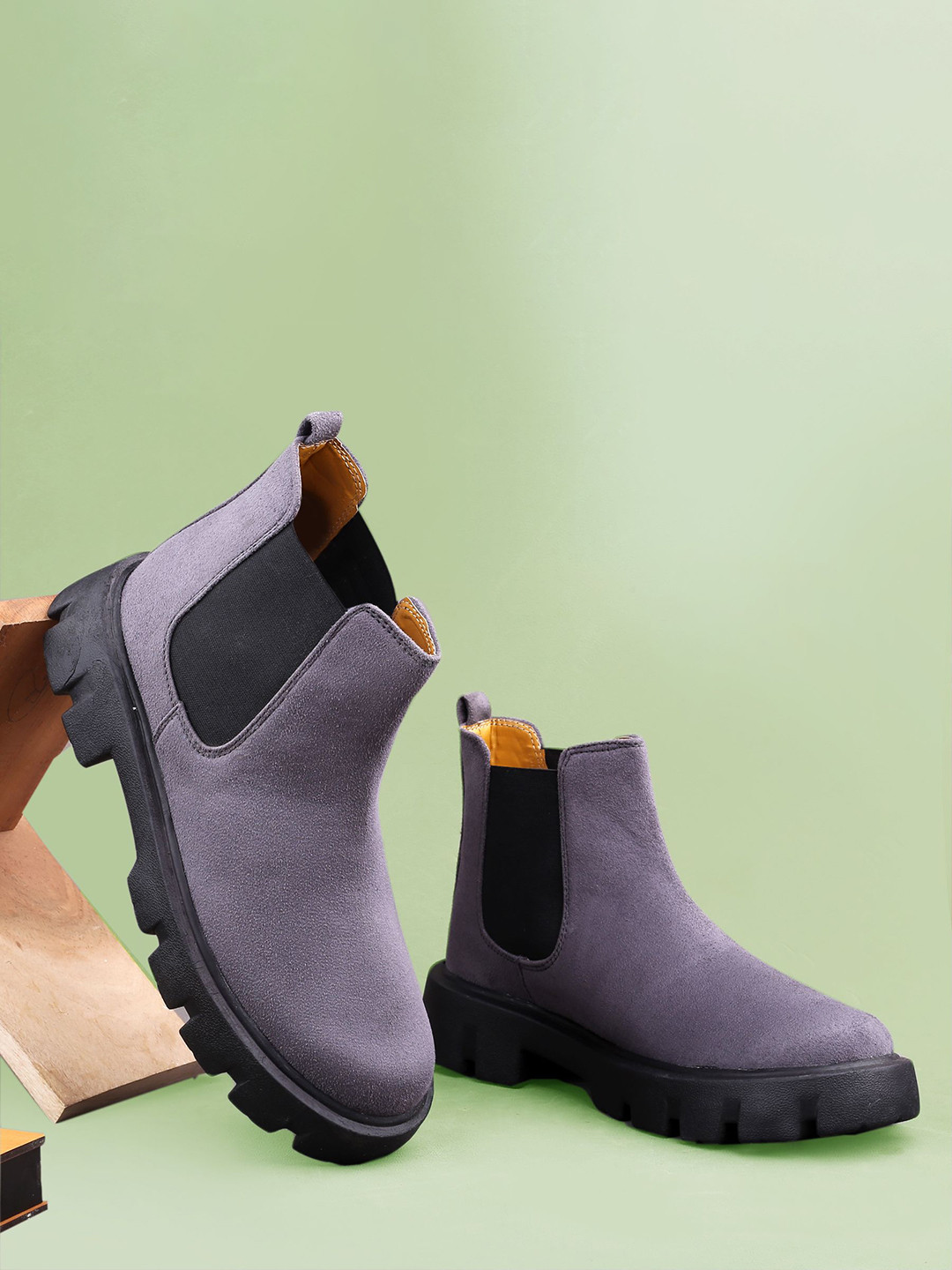 Killer Men Slip On Flatform Heel Chelsea Boots