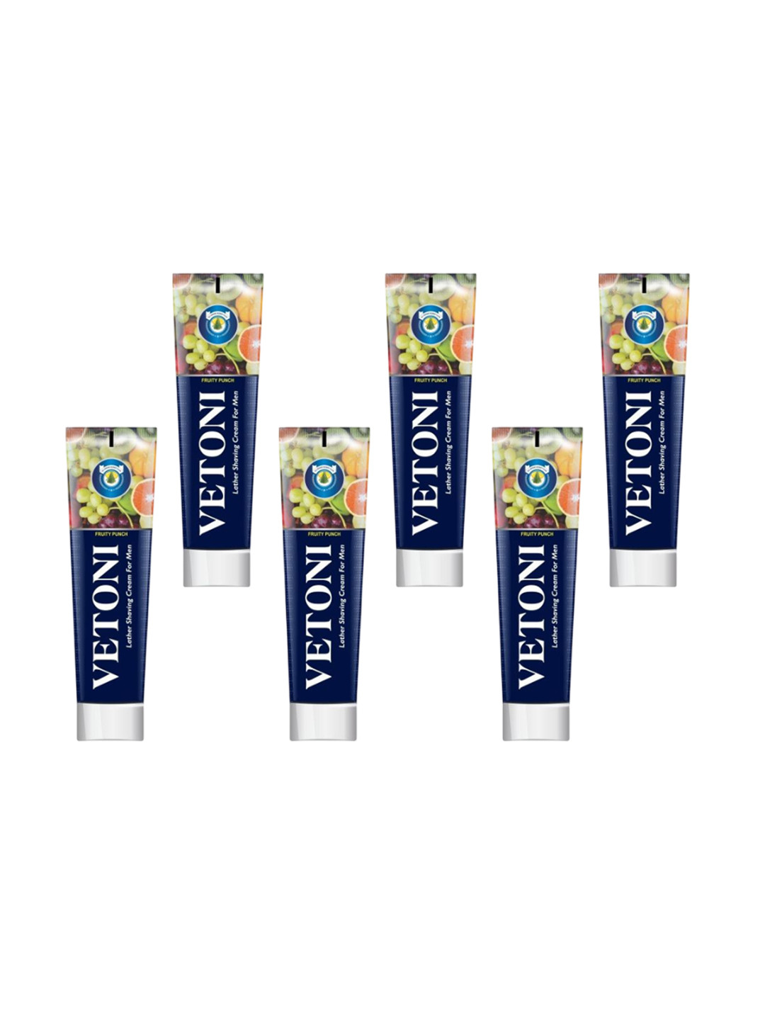 VETONI Men Set Of 6 Fruity Punch Lather Shaving Cream- 125 g Each