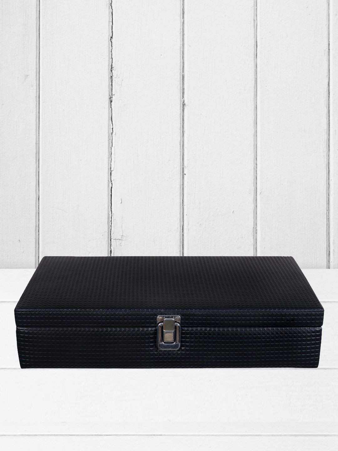 ZENWOOD Black And Beige 12 Slots Watch Organiser Box