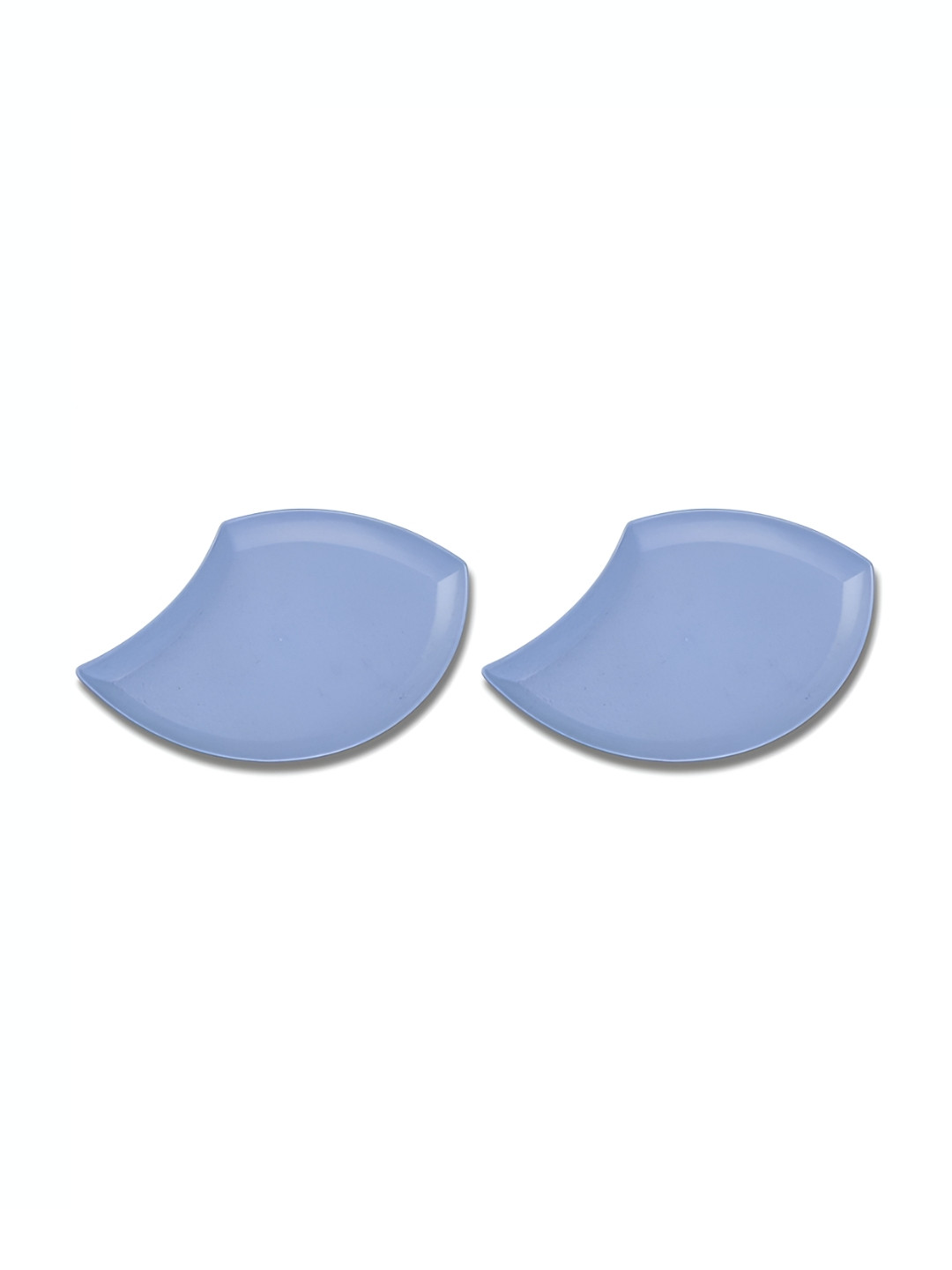 YELONA Blue 2 Pieces Flower Petal-Shape Bamboo Dishwasher and Microwave Safe Plates