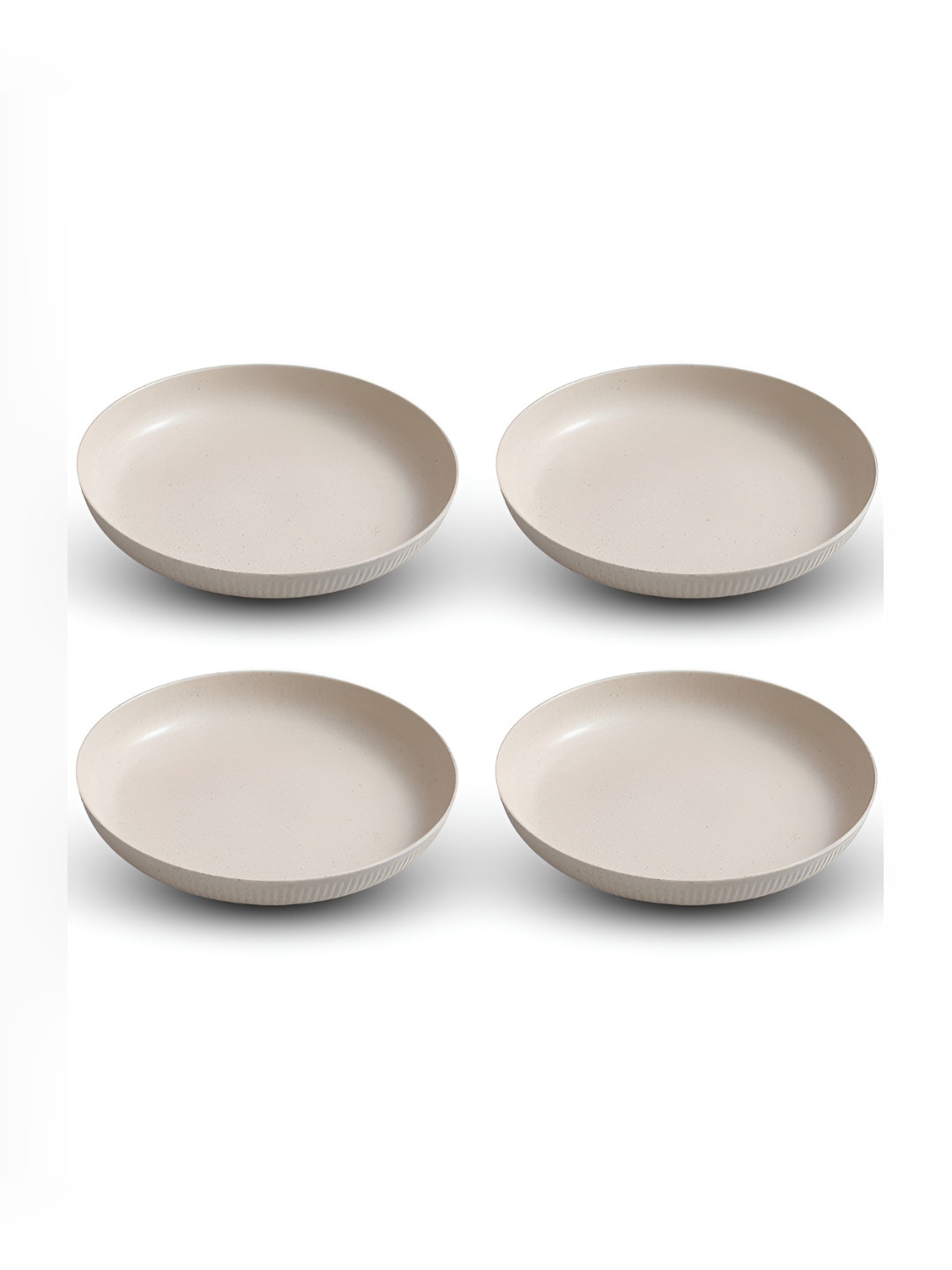 YELONA Beige 4 Pieces Bamboo Dishwasher and Microwave Safe Plates